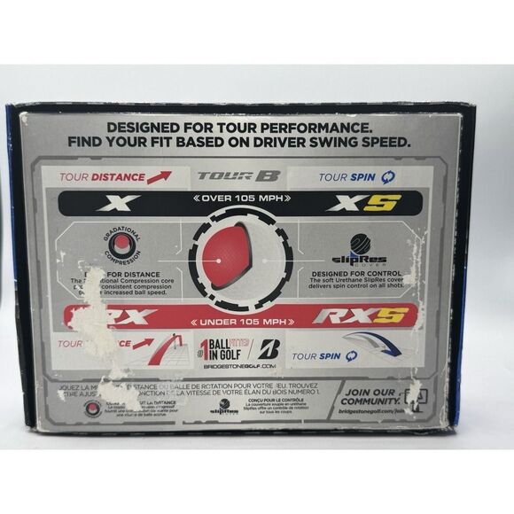 Bridgestone Tour B XS Golf Balls - 12 Pack 8SWX6D (OPEN BOX) - SOME BOX DAMAGE. - Picture 8 of 8